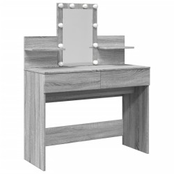 Coiffeuse avec LED sonoma gris 100x40x130 cm 
