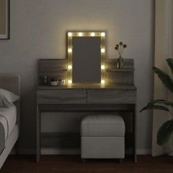 Coiffeuse avec LED sonoma gris 100x40x130 cm 