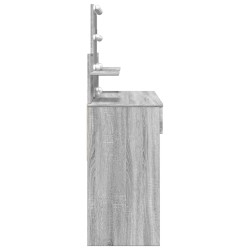 Coiffeuse avec LED sonoma gris 100x40x130 cm 