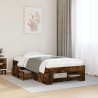 Cadre de lit sans matelas chêne fumé 75x190cm bois d'ingénierie 