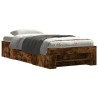 Cadre de lit sans matelas chêne fumé 75x190cm bois d'ingénierie 