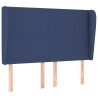 Tête de lit avec oreilles Bleu 147x23x118/128 cm Tissu 