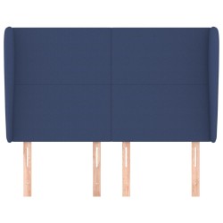 Tête de lit avec oreilles Bleu 147x23x118/128 cm Tissu 