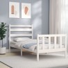Cadre de lit sans matelas blanc 100x200 cm bois de pin massif 