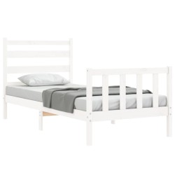 Cadre de lit sans matelas blanc 100x200 cm bois de pin massif 