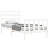 Cadre de lit sans matelas blanc 100x200 cm bois de pin massif 