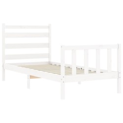 Cadre de lit sans matelas blanc 100x200 cm bois de pin massif 