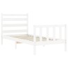 Cadre de lit sans matelas blanc 100x200 cm bois de pin massif 