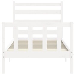 Cadre de lit sans matelas blanc 100x200 cm bois de pin massif 