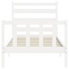 Cadre de lit sans matelas blanc 100x200 cm bois de pin massif 
