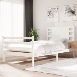 Cadre de lit sans matelas blanc 100x200 cm bois de pin massif 