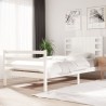 Cadre de lit sans matelas blanc 100x200 cm bois de pin massif 