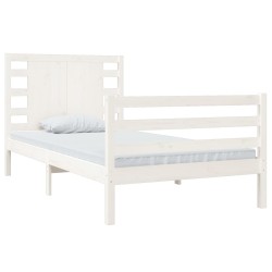 Cadre de lit sans matelas blanc 100x200 cm bois de pin massif 
