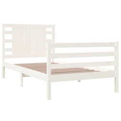 Cadre de lit sans matelas blanc 100x200 cm bois de pin massif 