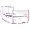 Cadre de lit sans matelas blanc 100x200 cm bois de pin massif 
