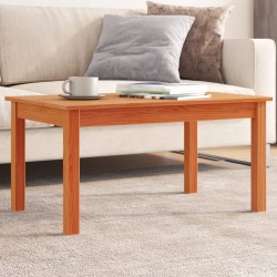 Table basse cire marron 80x50x40 cm bois massif de pin 