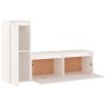 Meubles TV 2 pcs Blanc Bois massif de pin 