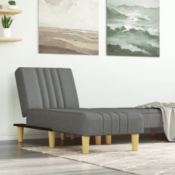 Chaise longue gris foncé tissu 
