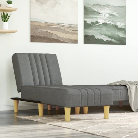 Chaise longue gris foncé tissu 