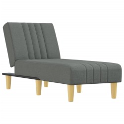Chaise longue gris foncé tissu 