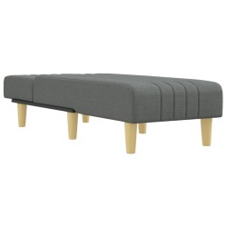 Chaise longue gris foncé tissu 
