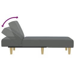 Chaise longue gris foncé tissu 