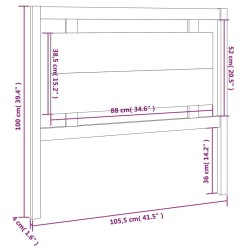 Tête de lit Marron miel 105,5x4x100 cm Bois massif de pin 