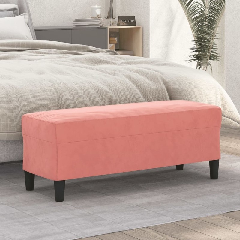 Banc Rose 100x35x41 cm Velours Banc Rose 100x35x41 cm Velours