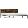 Cadre de lit en métal sans matelas chêne fumé 193x203 cm 