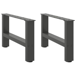 Pieds de table basse Anthracite 2 pièces 50 x (30-31) cm Acier 