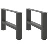 Pieds de table basse Anthracite 2 pièces 50 x (30-31) cm Acier 