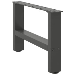 Pieds de table basse Anthracite 2 pièces 50 x (30-31) cm Acier 