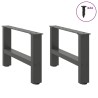 Pieds de table basse Anthracite 2 pièces 50 x (30-31) cm Acier 