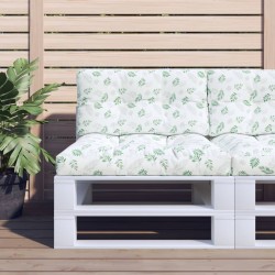 Coussins de palette lot de 2 motif de feuilles tissu 