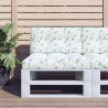 Coussins de palette lot de 2 motif de feuilles tissu 