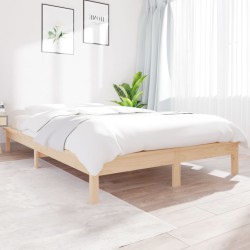 Cadre de lit sans matelas bois de pin massif 