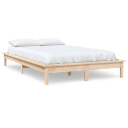 Cadre de lit sans matelas bois de pin massif 