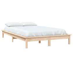 Cadre de lit sans matelas bois de pin massif 