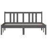 Cadre de lit sans matelas gris bois massif 135x190 cm 