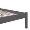 Cadre de lit sans matelas gris bois massif 135x190 cm 