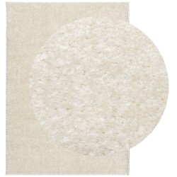 Tapis ISTAN à poils longs aspect brillant crème 240x340 cm 
