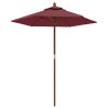 Parasol de jardin avec mât en bois rouge bordeaux 196x231 cm 