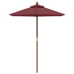 Parasol de jardin avec mât en bois rouge bordeaux 196x231 cm 