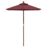 Parasol de jardin avec mât en bois rouge bordeaux 196x231 cm 