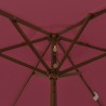 Parasol de jardin avec mât en bois rouge bordeaux 196x231 cm 