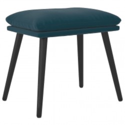 Chaise de relaxation avec repose-pied Bleu Velours 