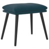 Chaise de relaxation avec repose-pied Bleu Velours 