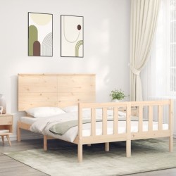 Cadre de lit sans matelas bois de pin massif 