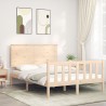 Cadre de lit sans matelas bois de pin massif 