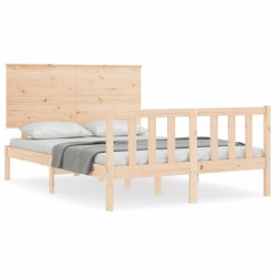 Cadre de lit sans matelas bois de pin massif 